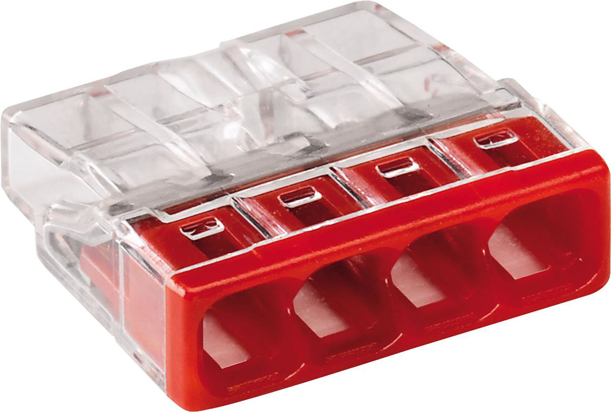 Verbindungsklemmen 2273-204, 100 Stück, rot, 4-Leiter-Klemmen