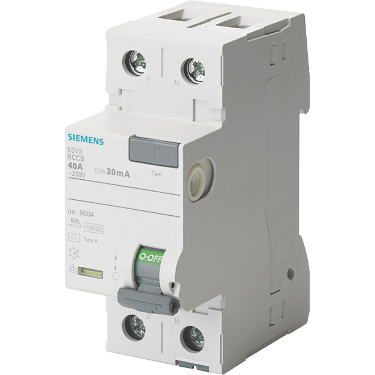 FI-Schutzschalter Siemens, 2-polig, Typ A, 25A, 30 mA, 5SV3312-6