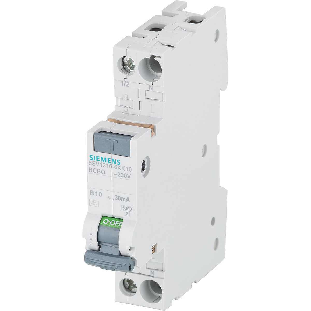 FI/LS Schalter Siemens, 6kA Typ A, B10, 30 mA, 1 TE 5SV1316-6KK10