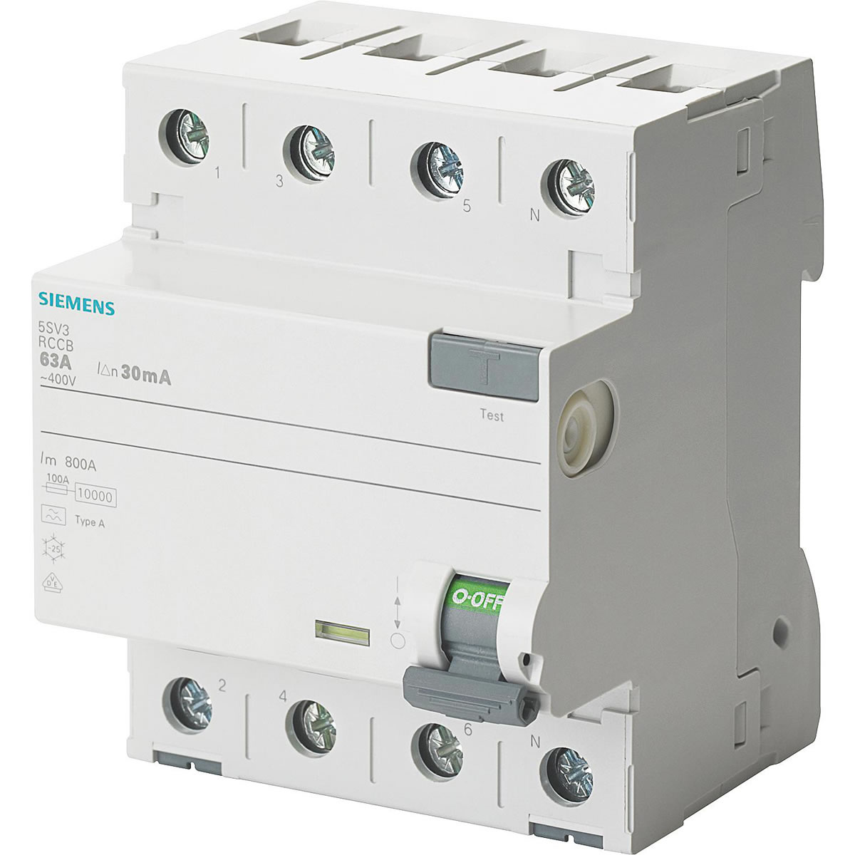 FI-Schutzschalter Siemens, 4-polig, Typ A, 40A, 300 mA, 5SV3644-6