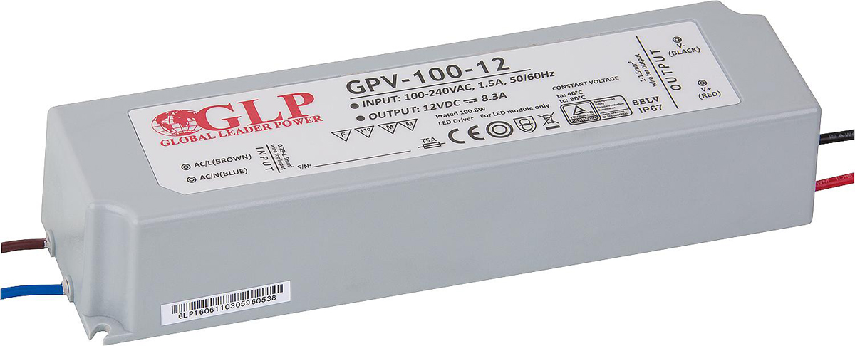 Trafo für Leuchtmittel 12V, 0-100W - nicht dimmbar - 190 x 52 x 38 mm