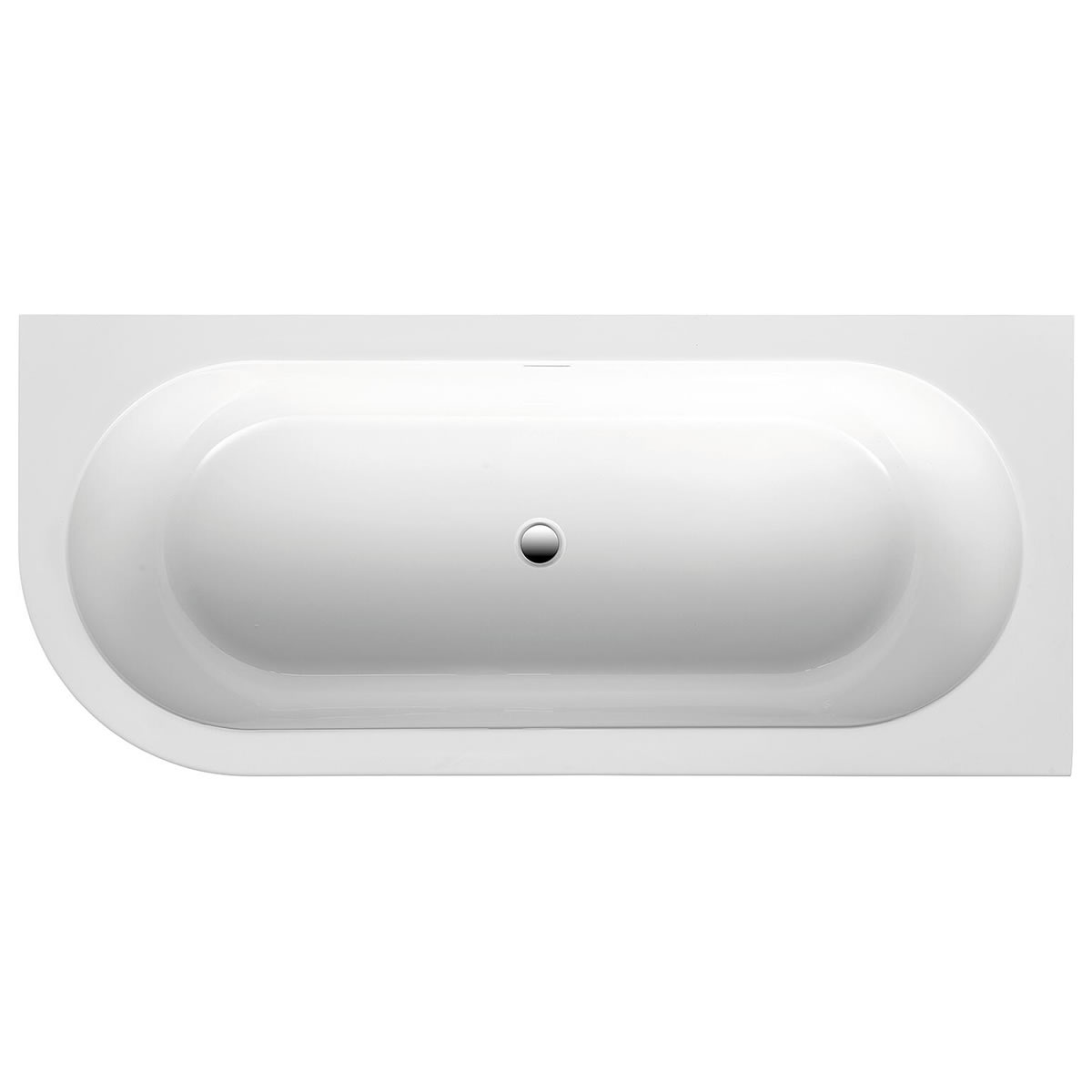 Badewanne Edena Corner 1780 x 580 x 780 mm, Typ B, Rundung links inkl. Klick-Klack-Ablauf Acryl, weiß - 93 000 19