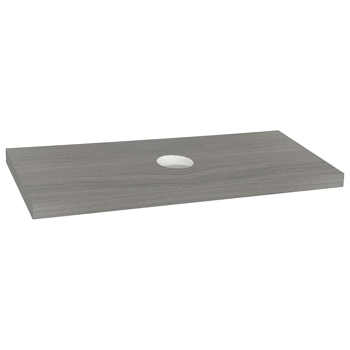 Konsole Blata Ulme Grau, mit Bohrung, mit Halterung, 1200 x 56 x 510 mm - 93 158 84