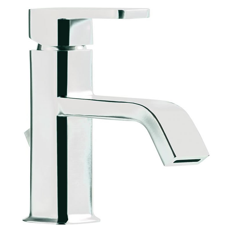 Waschtischmischer inox Cubo, Ausladung 140 mm, mit Zugstange, Edelstahl matt - 93 209 77