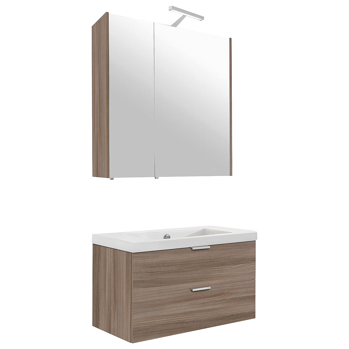 Badmöbel-Set EPIL Serie MBF, Hanf Ulme, 2 Auszüge, Breite 710 mm - 93 229 56