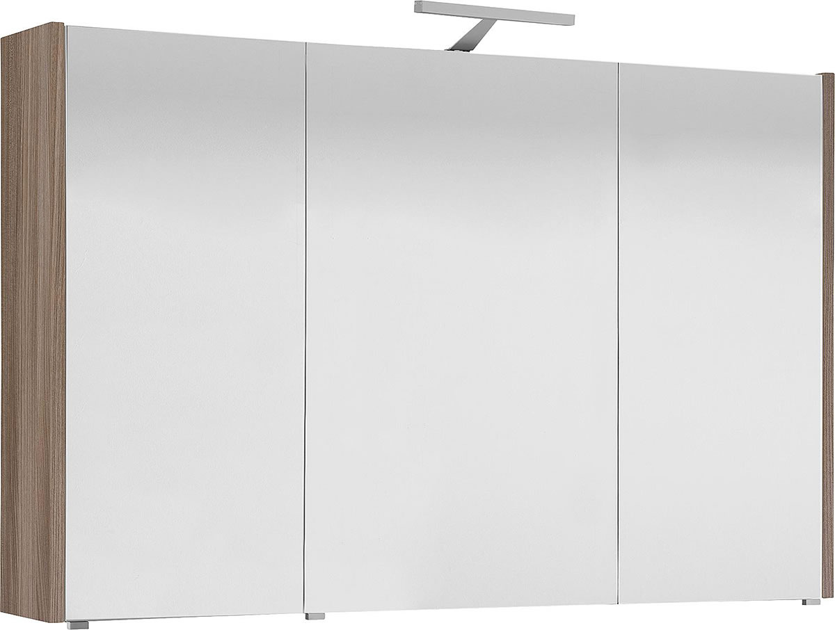 Spiegelschrank mit Beleuchtung Hanf Ulme, 3 Türen, 1050 x 750 x 188 mm