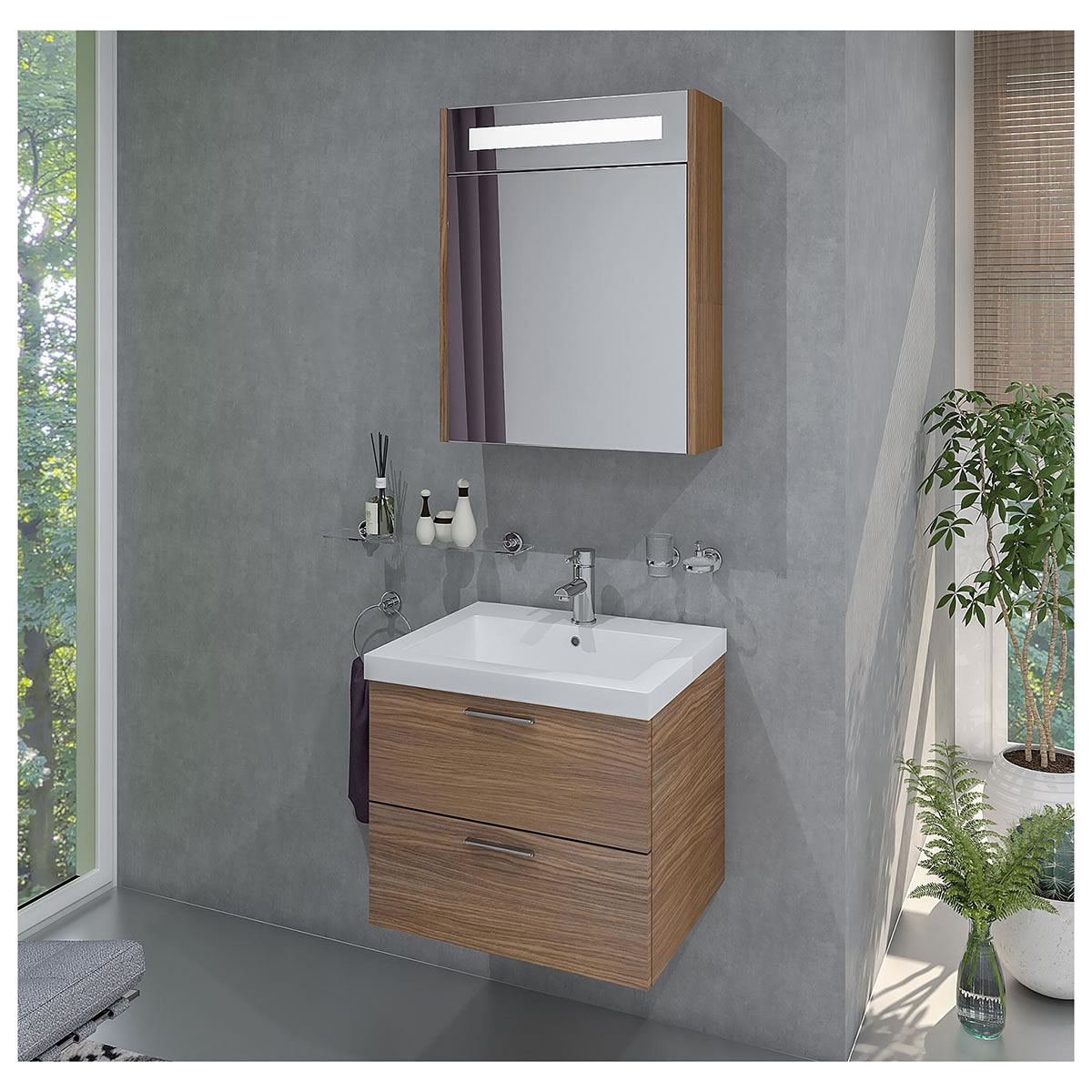 Badmöbel-Set EKRY Serie MBK, Eiche Khaki, 2 Auszüge - 93 230 11