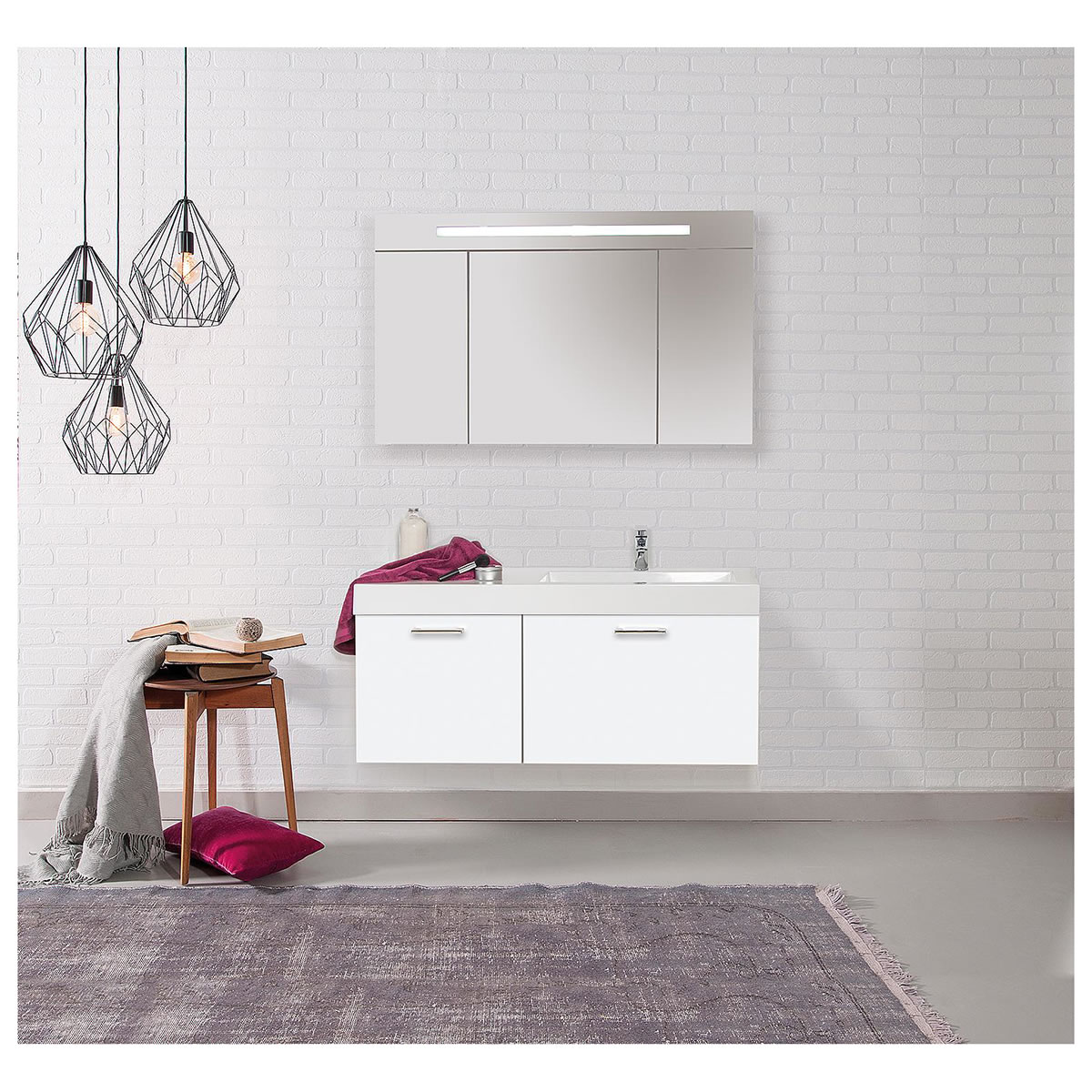 Badmöbel-Set EMPI Serie MAA, weiß Hochglanz - 93 231 35