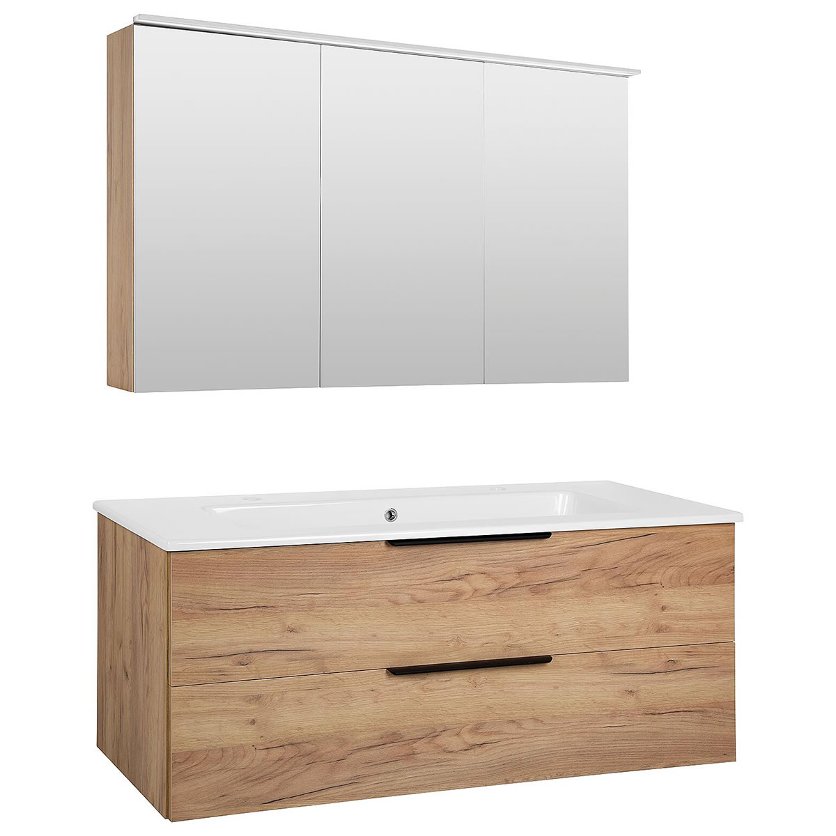 Badmöbel-Set LOSSA Asteiche Cortina, 2 Auszüge, Breite 1210 mm - 93 250 63