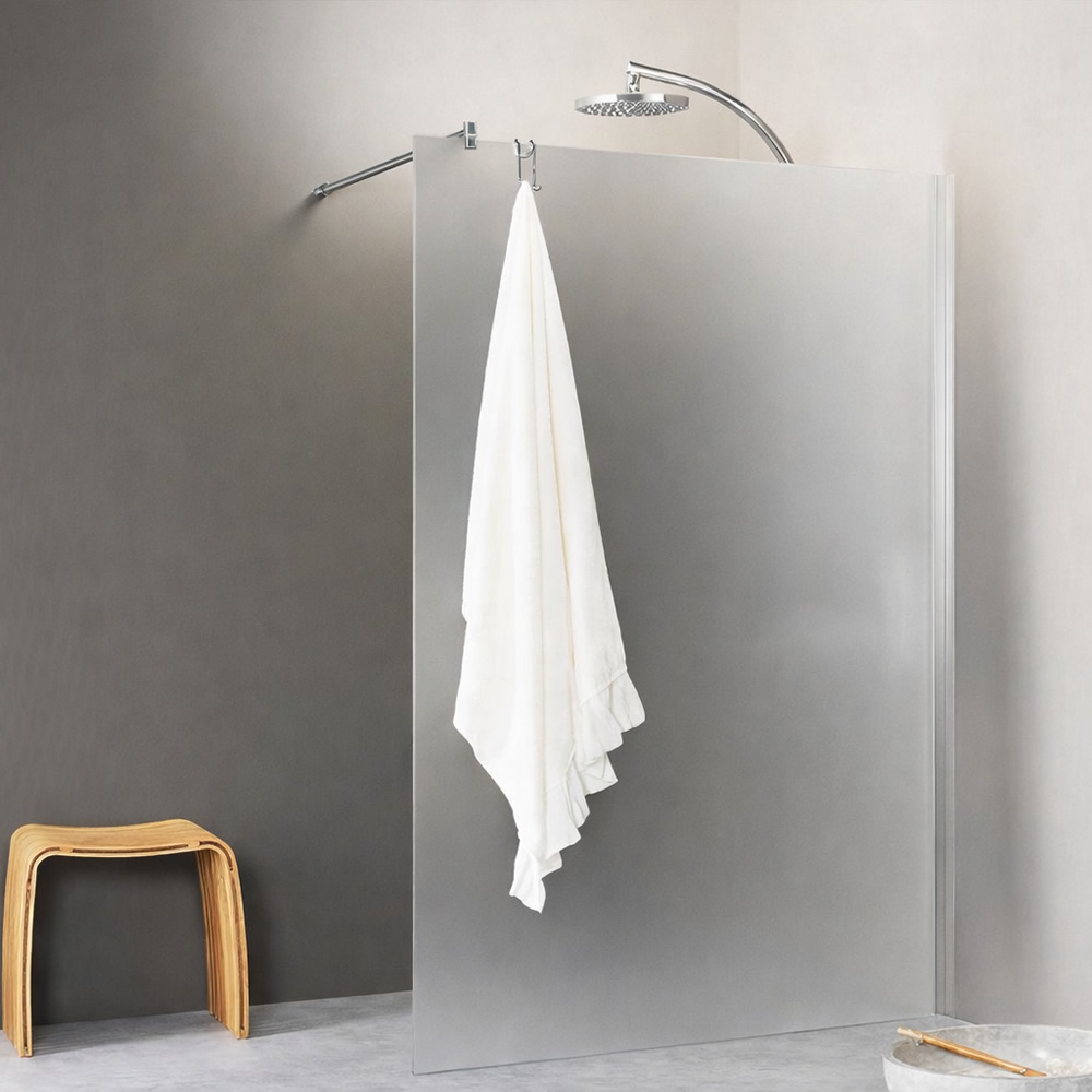Evenes Walk-In Glasduschwand Ebia 2.0 mit Profil + Stabilisierungsstange rund, Siebdruck vollfl. ESG mit ETC - 780 x 2000 x 8 mm