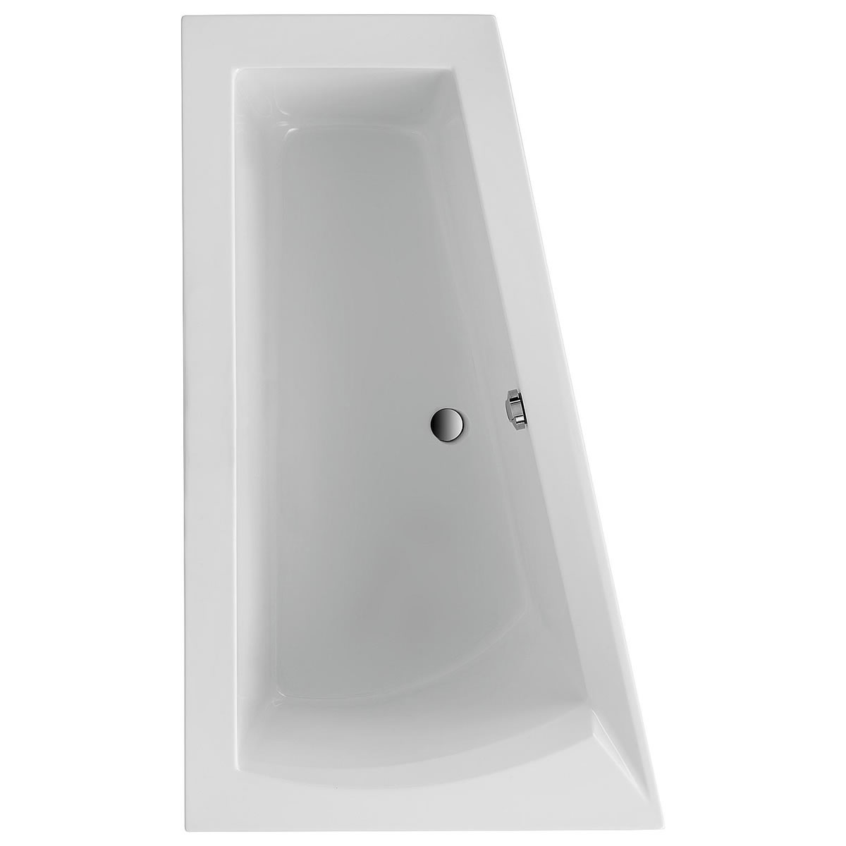 Raumspar-Badewanne LAGO I links 1700 x 500 x 1000/655 mm, Acryl, weiß - 93 728 25