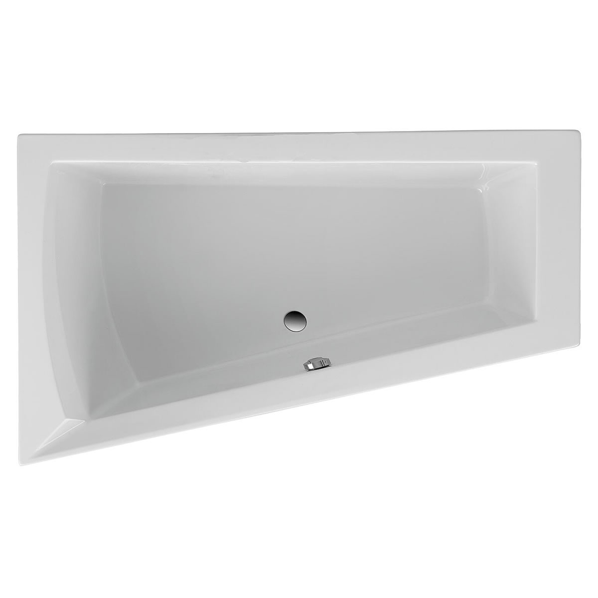 Raumspar-Badewanne LAGO II links 1750 x 500 x 1350/700 mm, Acryl, weiß - 93 728 29