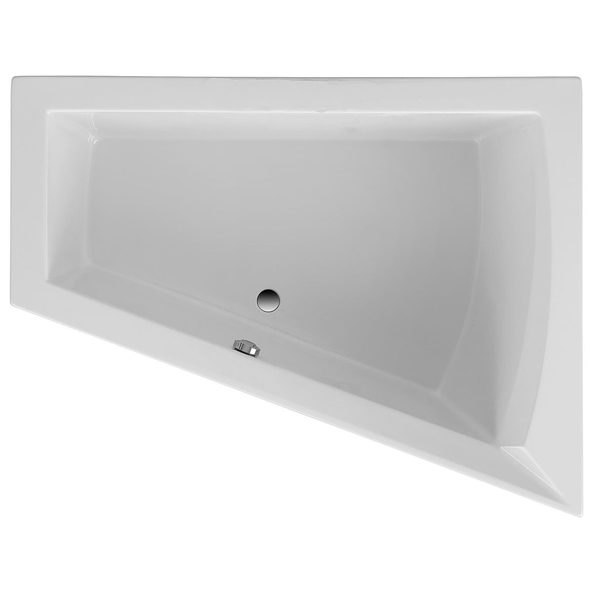 Raumspar-Badewanne LAGO II rechts 1750 x 500 x 1350/700 mm, Acryl, weiß - 93 728 31