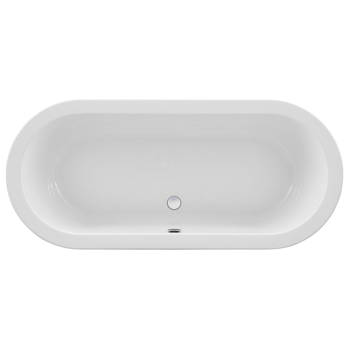 Badewanne FLORA 1800 x 605 x 800 mm freistehend, Inhalt 230 l, Acryl, weiß - 93 901 79