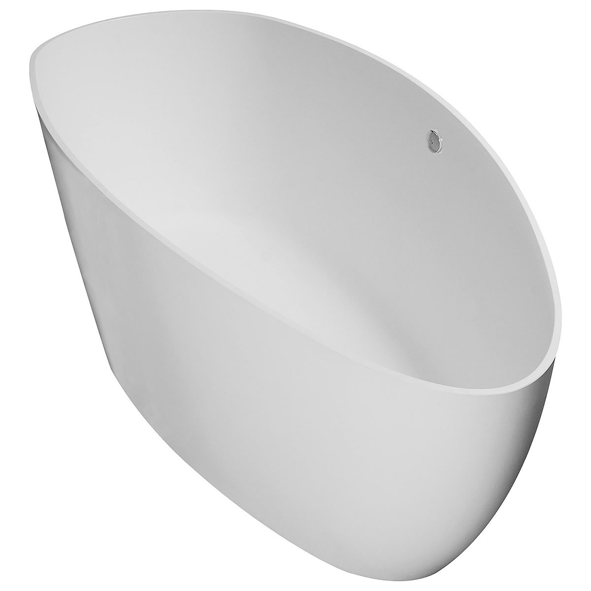 Badewanne DUO 1560 x 710 x 560 mm Überlauf links, Inhalt 210 l, Mineralguss, weiß - 93 928 46