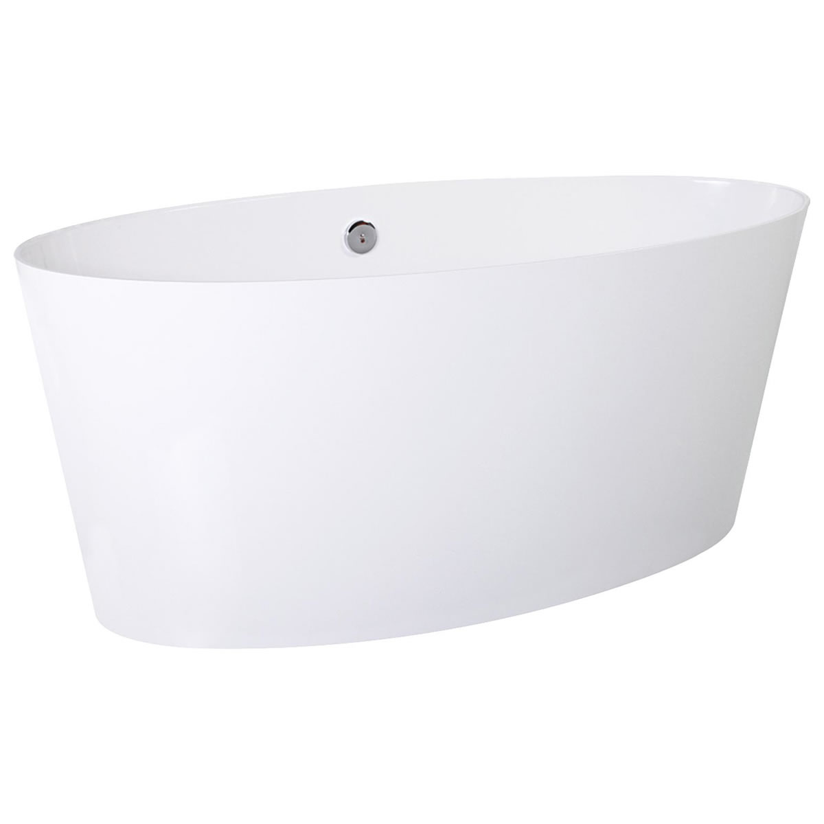 Badewanne OVO 1593 x 650 x 720 mm freistehend, Inhalt 310 l, Mineralguss, weiß - 93 928 52