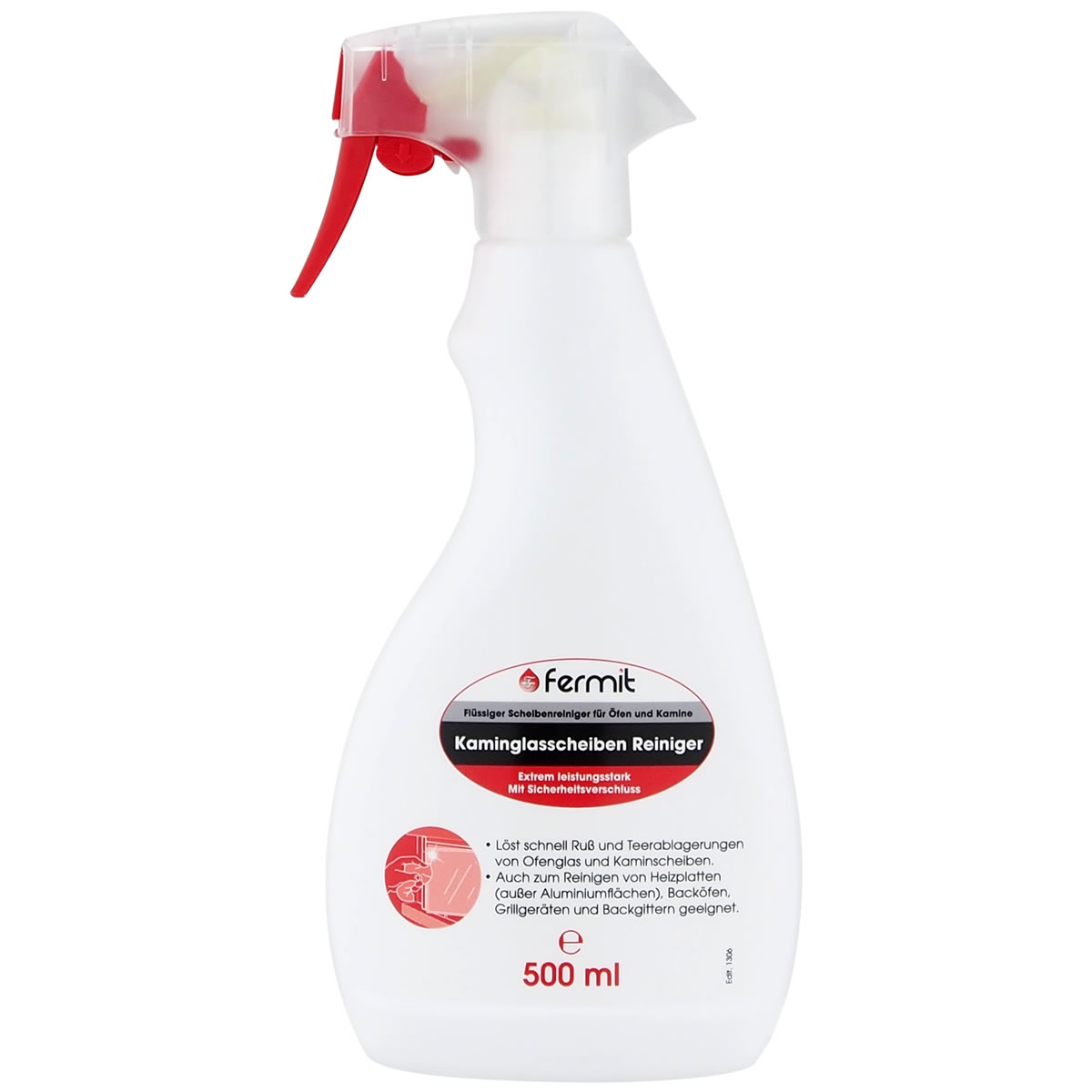 FERMIT Kamin-Glasscheibenreiniger - Sprühflasche 500 ml - 11501 ** 1l/9,78 EUR