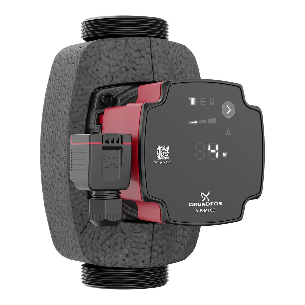 Grundfos ALPHA 1 GO 32-40 - Hocheffizienz-Umwälzpumpe mit Dämmschale - Baulänge 180 mm - Gewinde 2'' - 93074201