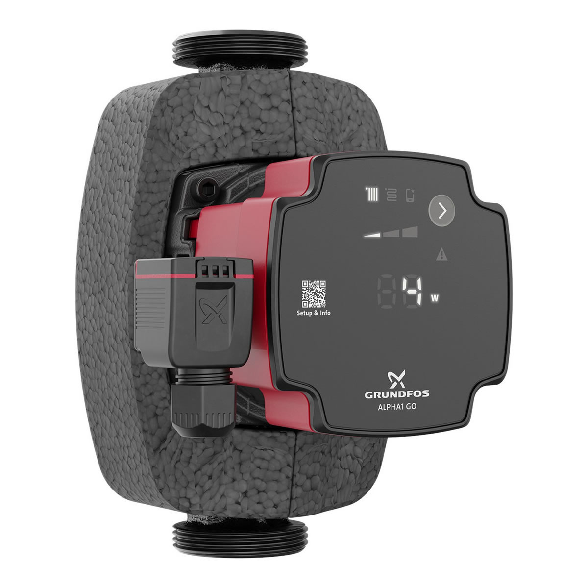 Grundfos ALPHA 1 GO 25-40 - Hocheffizienz-Umwälzpumpe mit Dämmschale - Baulänge 180 mm - Gewinde 1 1/2'' - 93074202