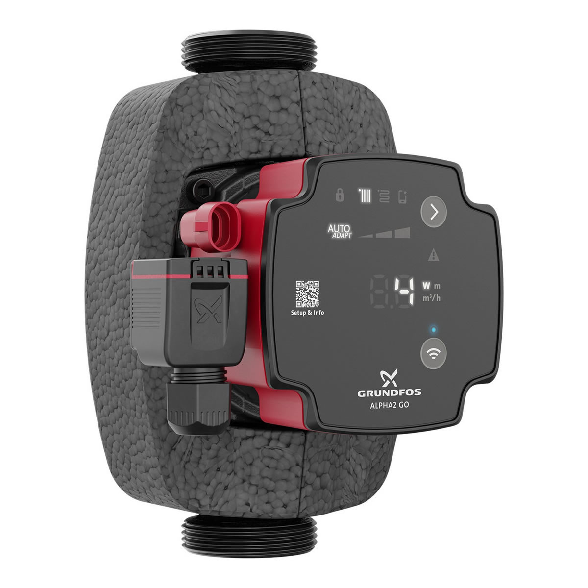 Grundfos ALPHA 2 GO 25-60 - Hocheffizienz-Umwälzpumpe mit Dämmschale - Baulänge 180 mm - Gewinde 1 1/2'' - 93074240