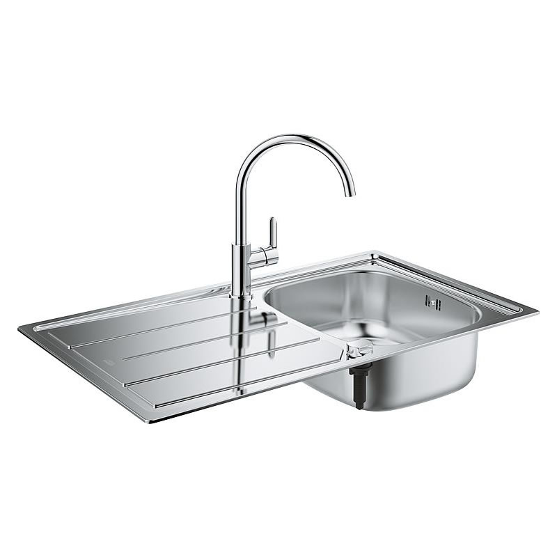 Spülen-Bundle Grohe Bau Edelstahlspüle K200 & Spültischmischer Bau Edge - 31562SD1