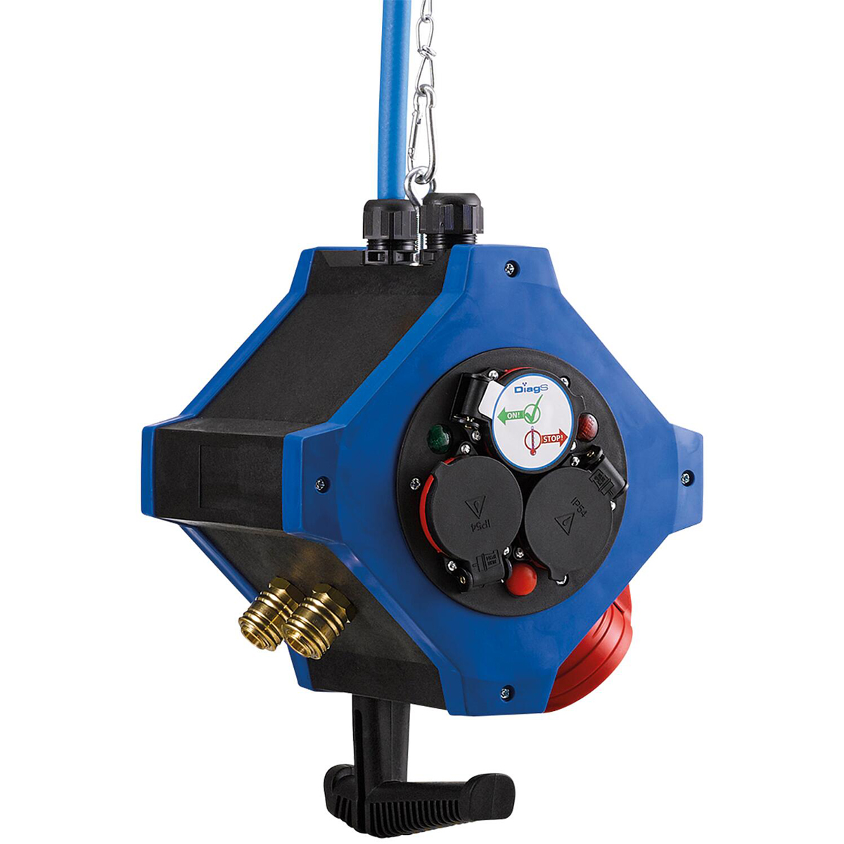Energie-/Druckluft- Hängeverteiler 6x230 V/16 A 1xCEE 400V/16 A 2xDruckluft