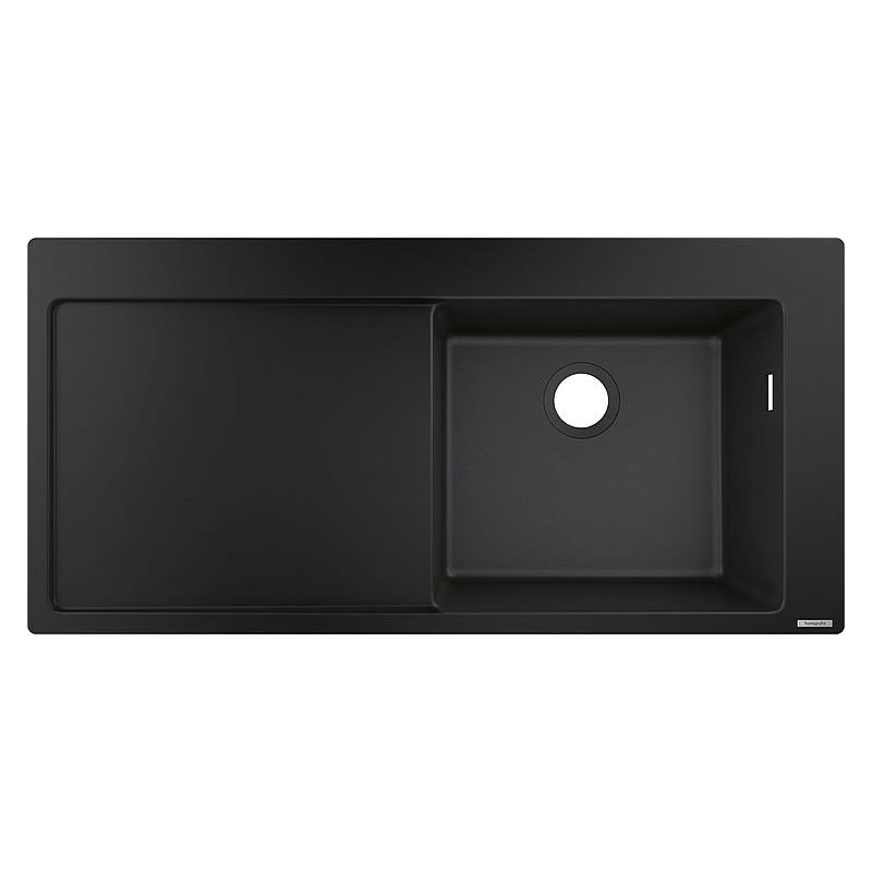 Einbauspüle Hansgrohe 450 1 Becken rechts 450 x 400 mm, graphitschwarz - 43314170