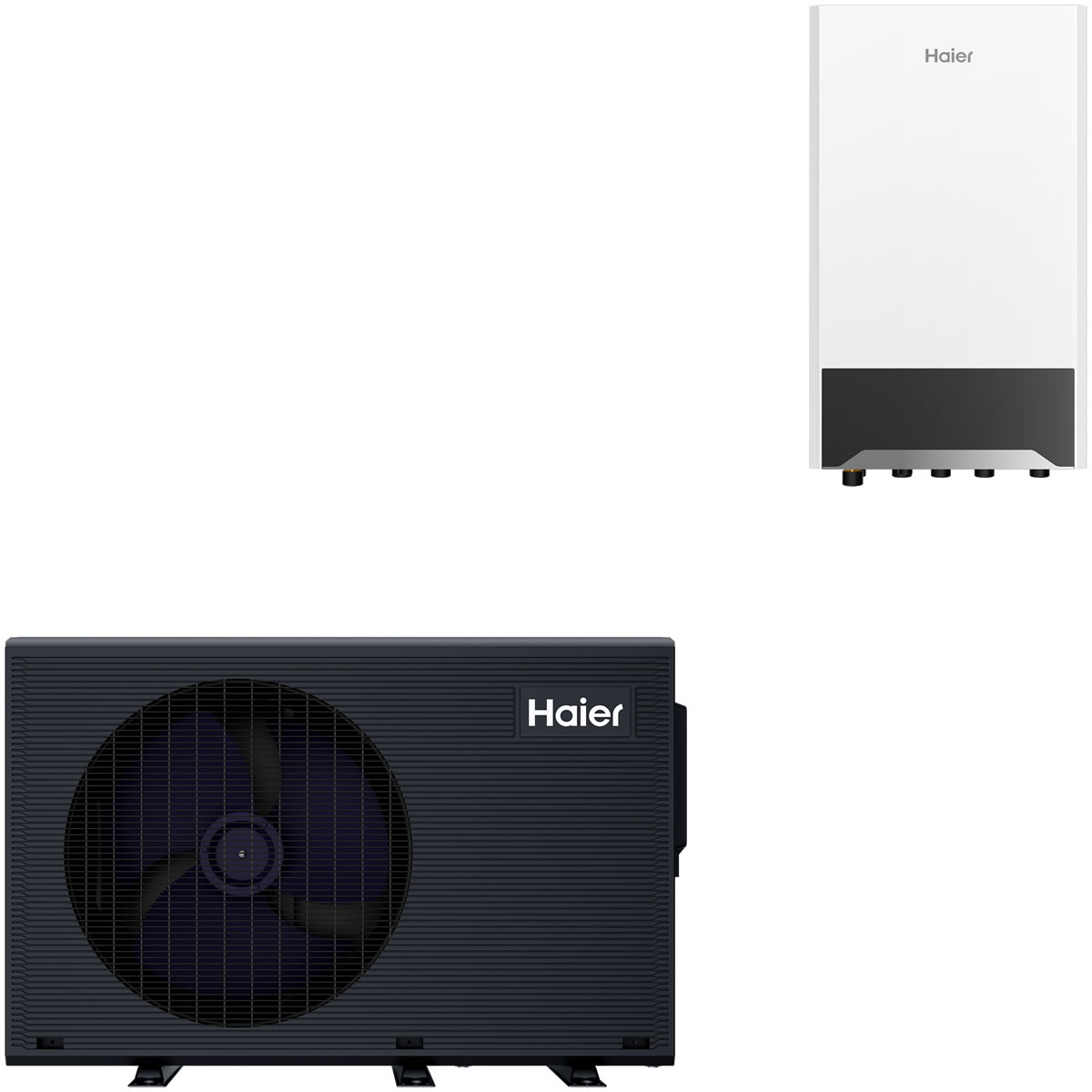 Haier Hydro-Split Luft-Wasser-Wärmepumpe Außeneinheit 6 kW mit Split Inneneinheit, inkl. Erstinbetriebnahme - HPM06-ND2-H/HPM06(12)-ND2-WW1