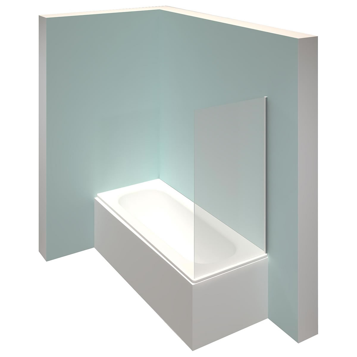 Seitenwand Hüppe Alpha 2 für Badewanne, silber matt, 4 mm, 200-1200 mm x 500-2000 mm - A20582087321