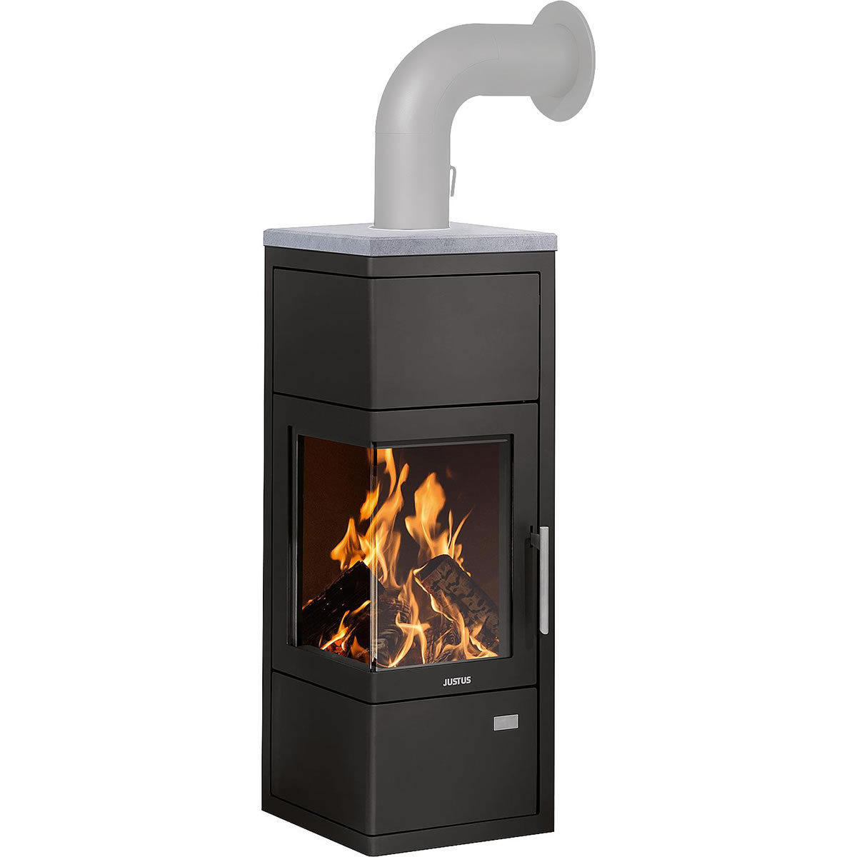 Kaminofen Justus Diego W+, Speckstein / Stahl schwarz, 6 kW - 4698 11