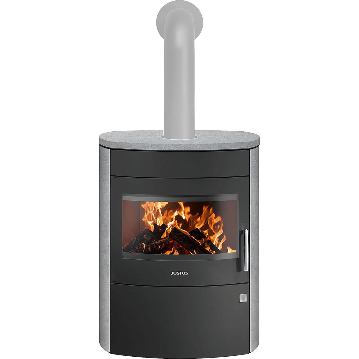Kaminofen Justus Agero 2.0, Speckstein / Stahl schwarz, 7 kW - 5491 23