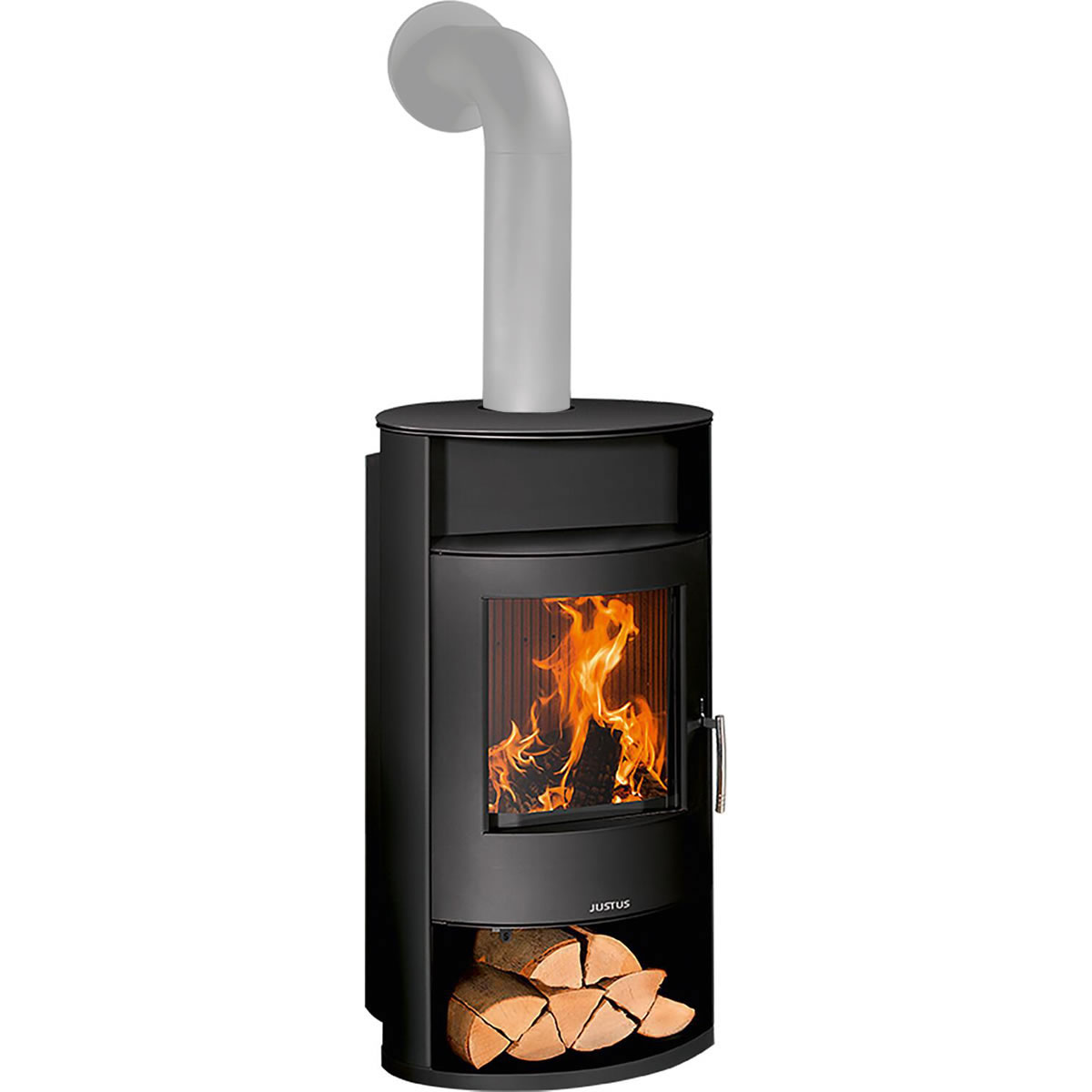 Kaminofen Justus Island Aqua, wasserführend, Stahl schwarz, 10 kW - 7624 11