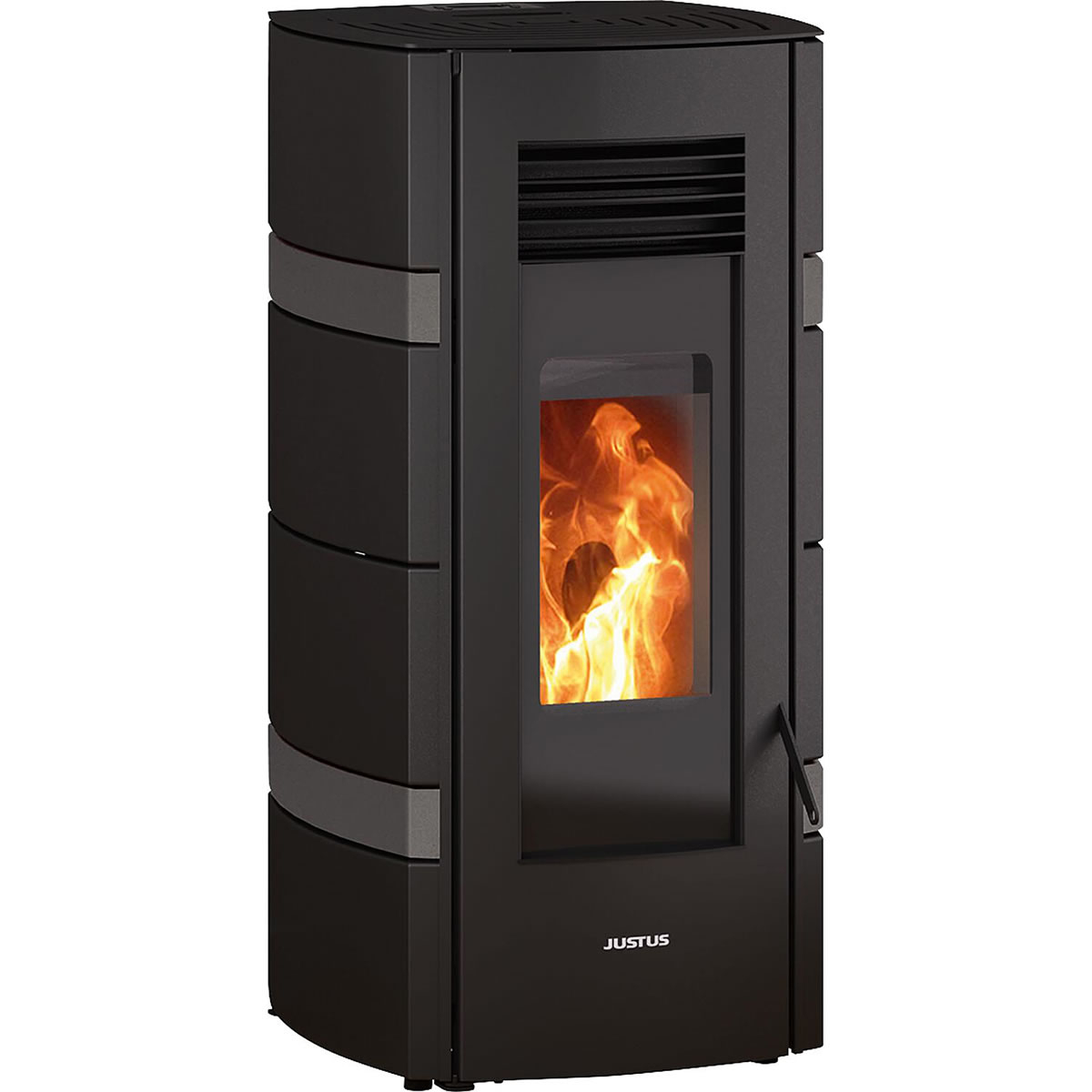 Pelletofen Justus Sia conStone, Anthrazit / Stahl schwarz, 8 kW - 7949 12