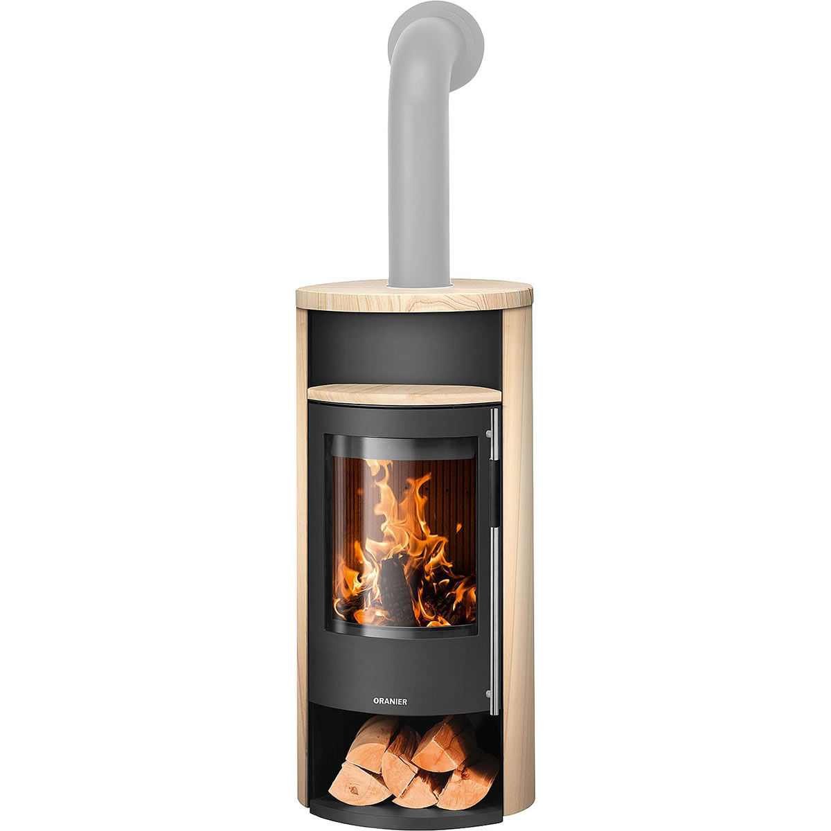 Kaminofen Oranier Polar Neo 8, Sandstein / Stahl schwarz, 8 kW - 5568 42