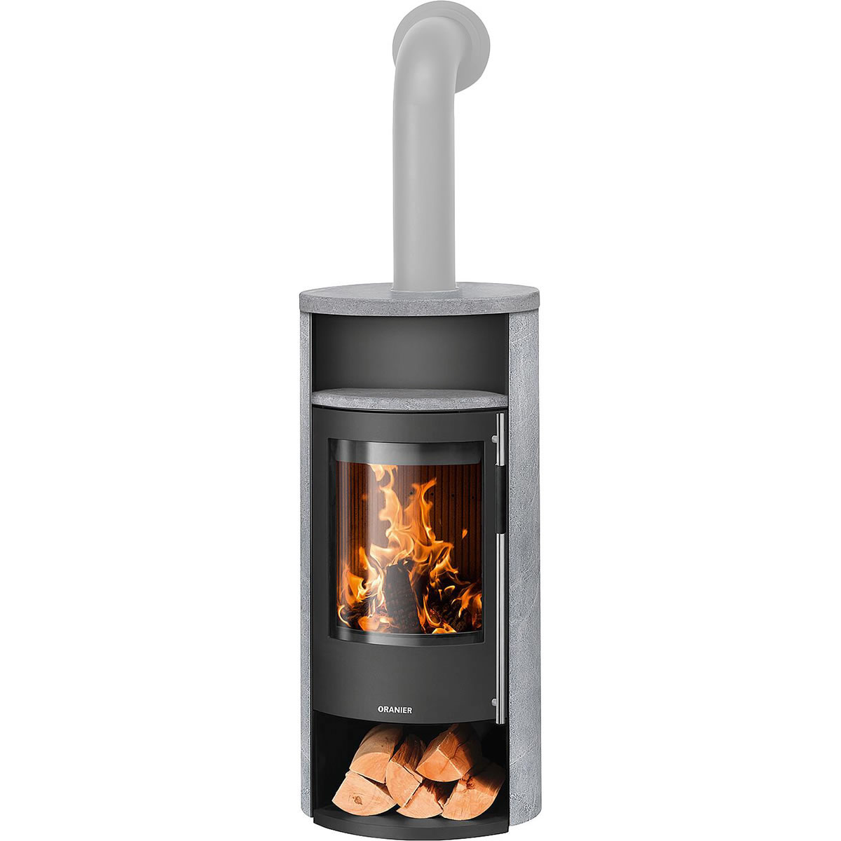 Kaminofen Oranier Polar Neo 8, Speckstein / Stahl schwarz, 8 kW - 5568 52