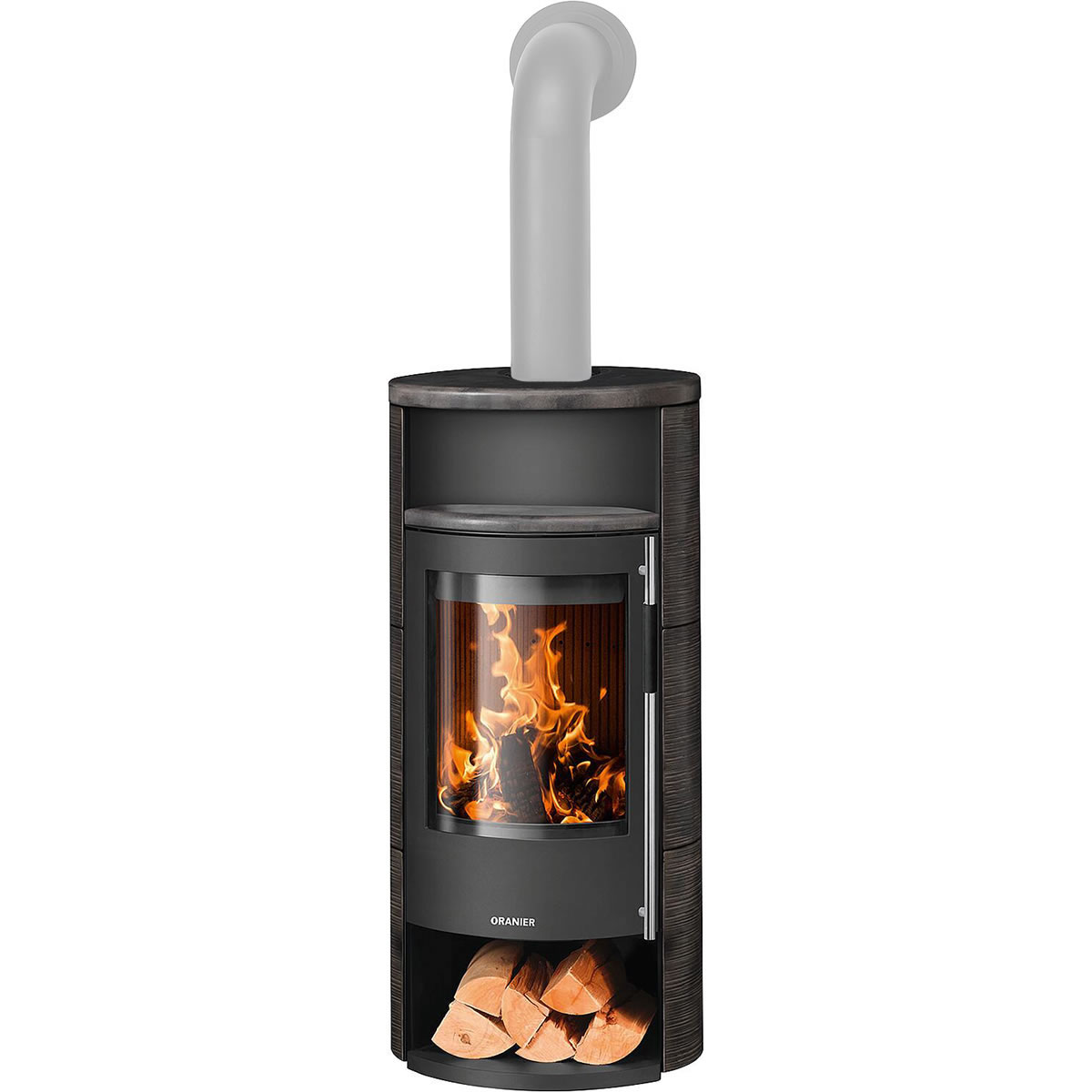 Kaminofen Oranier Polar Neo 8, Keramik Namib / Stahl schwarz, 8 kW - 5568 84