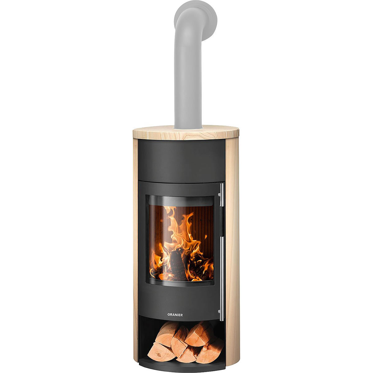 Kaminofen Oranier Polar Neo Aqua, wasserführend, Sandstein / Stahl schwarz, 10 kW - 7616 42