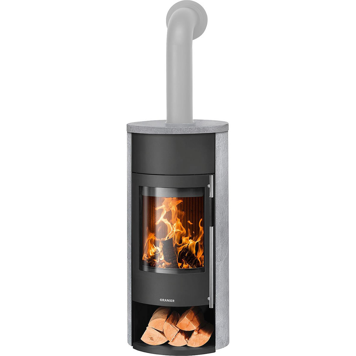 Kaminofen Oranier Polar Neo Aqua, wasserführend, Speckstein / Stahl schwarz, 10 kW - 7616 52