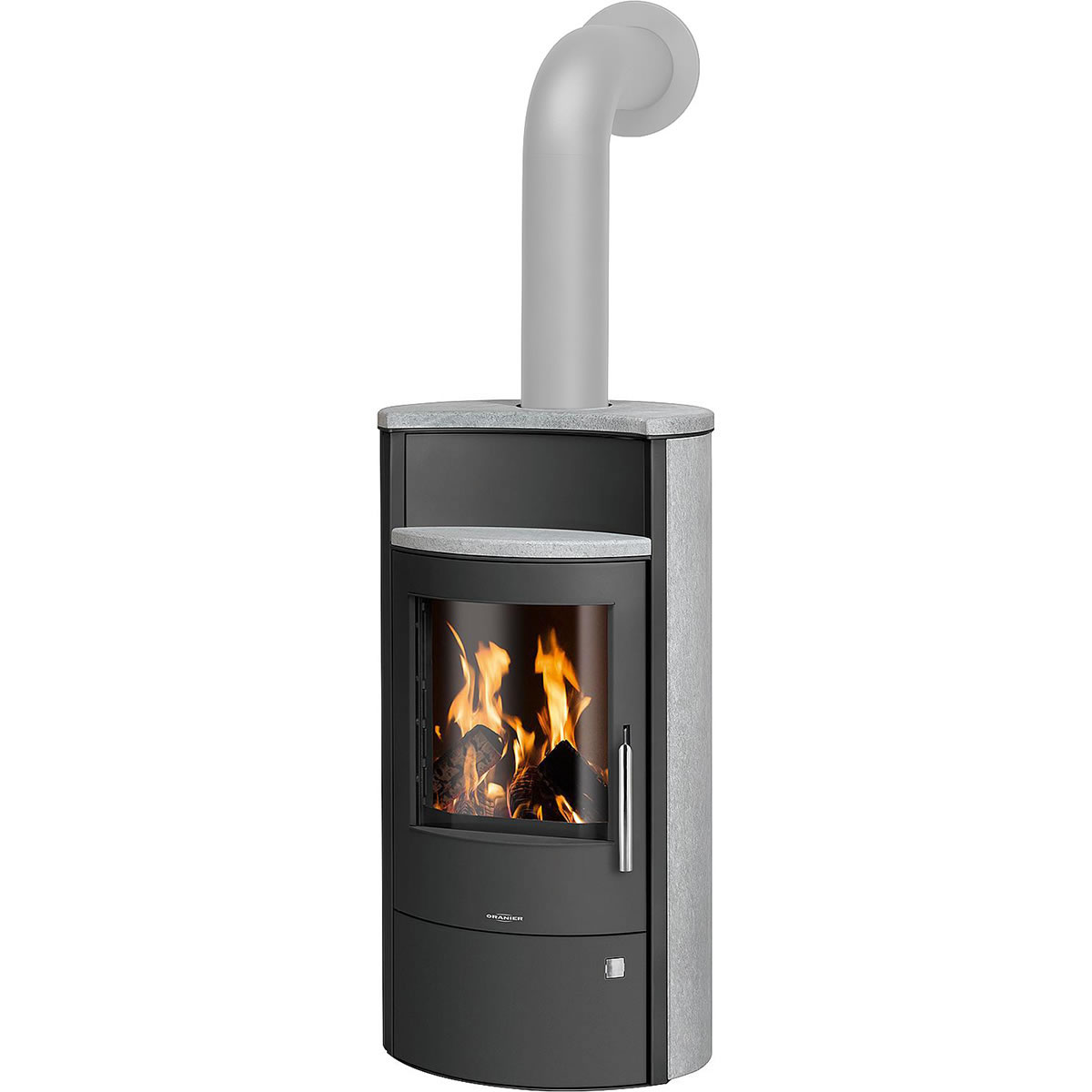 Kaminofen Oranier Pori Aqua, wasserführend, Speckstein / Stahl schwarz, 10 kW - 7712 23