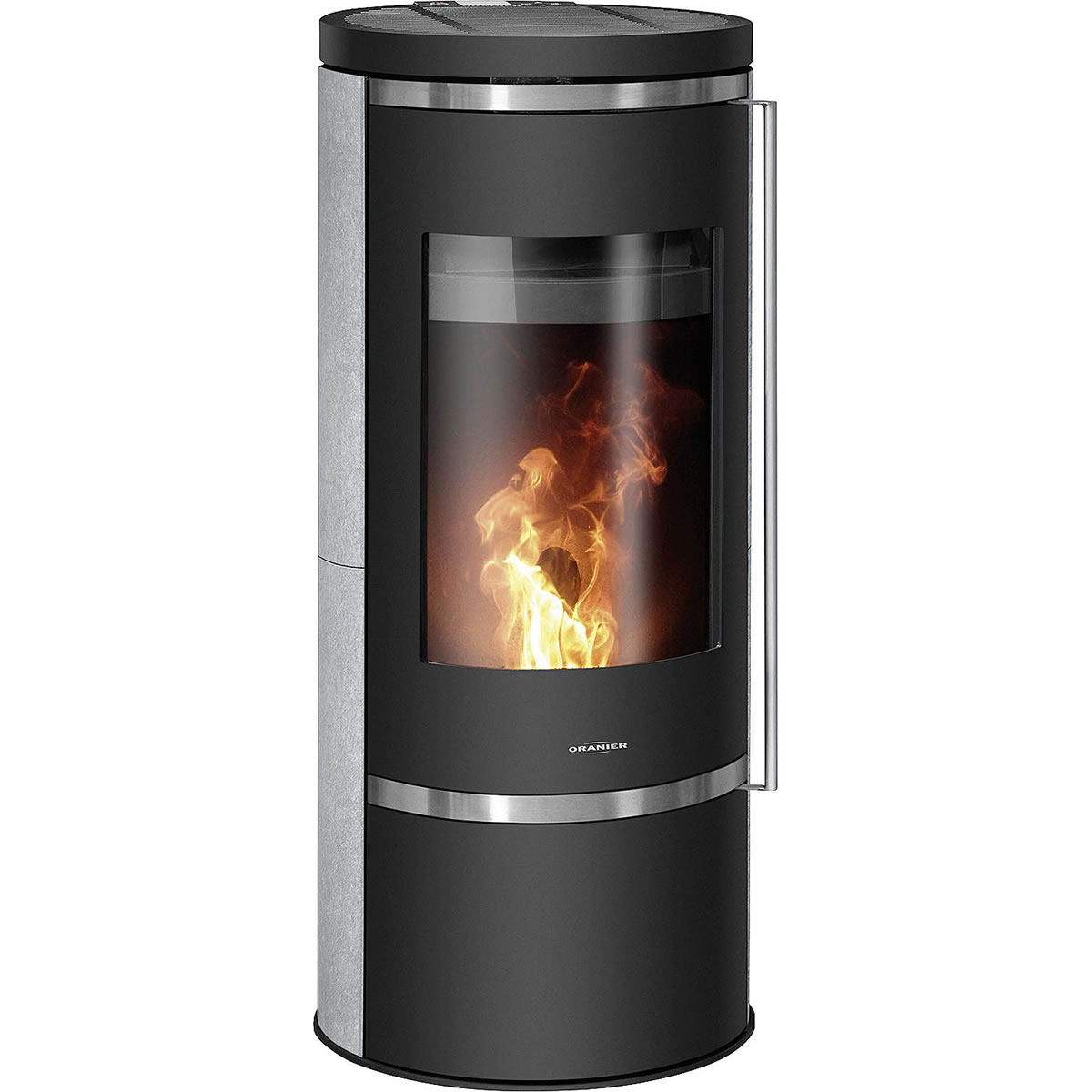 Pelletofen Oranier Carus Aqua 2.0, wasserführend, Speckstein / Stahl schwarz, 10 kW - 7992 22