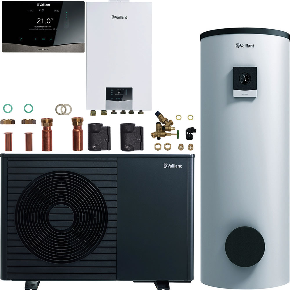 Vaillant Wärmepumpenpaket 4.1300 aroTHERM pro /7.1 VWL 55/7.1 A mit Hydraulikstation, Speicher 300 l, Regelung VRC 720/3 - 8000050493