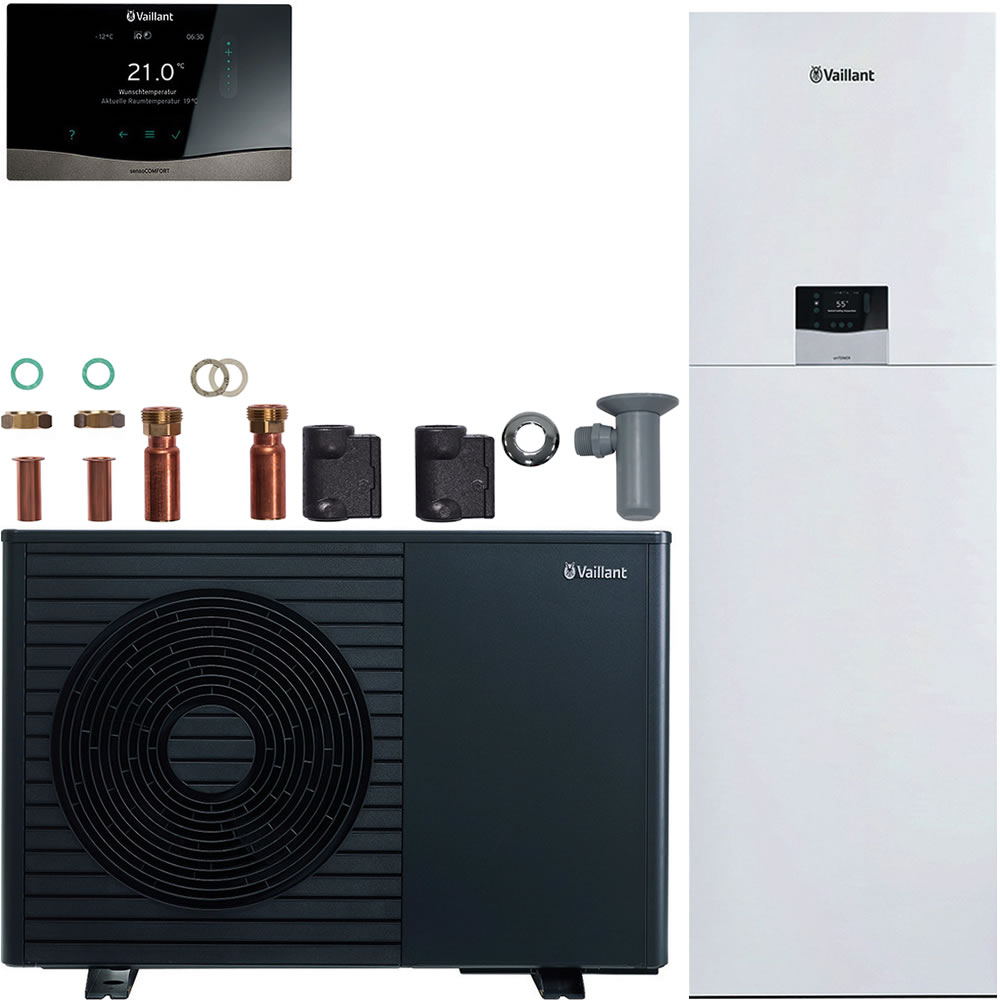 Vaillant Wärmepumpenpaket 4.1200 aroTHERM pro /7.1 VWL 55/7.1 A mit uniTOWER /7 E 18L, Regelung VRC 720/3 - 8000050531