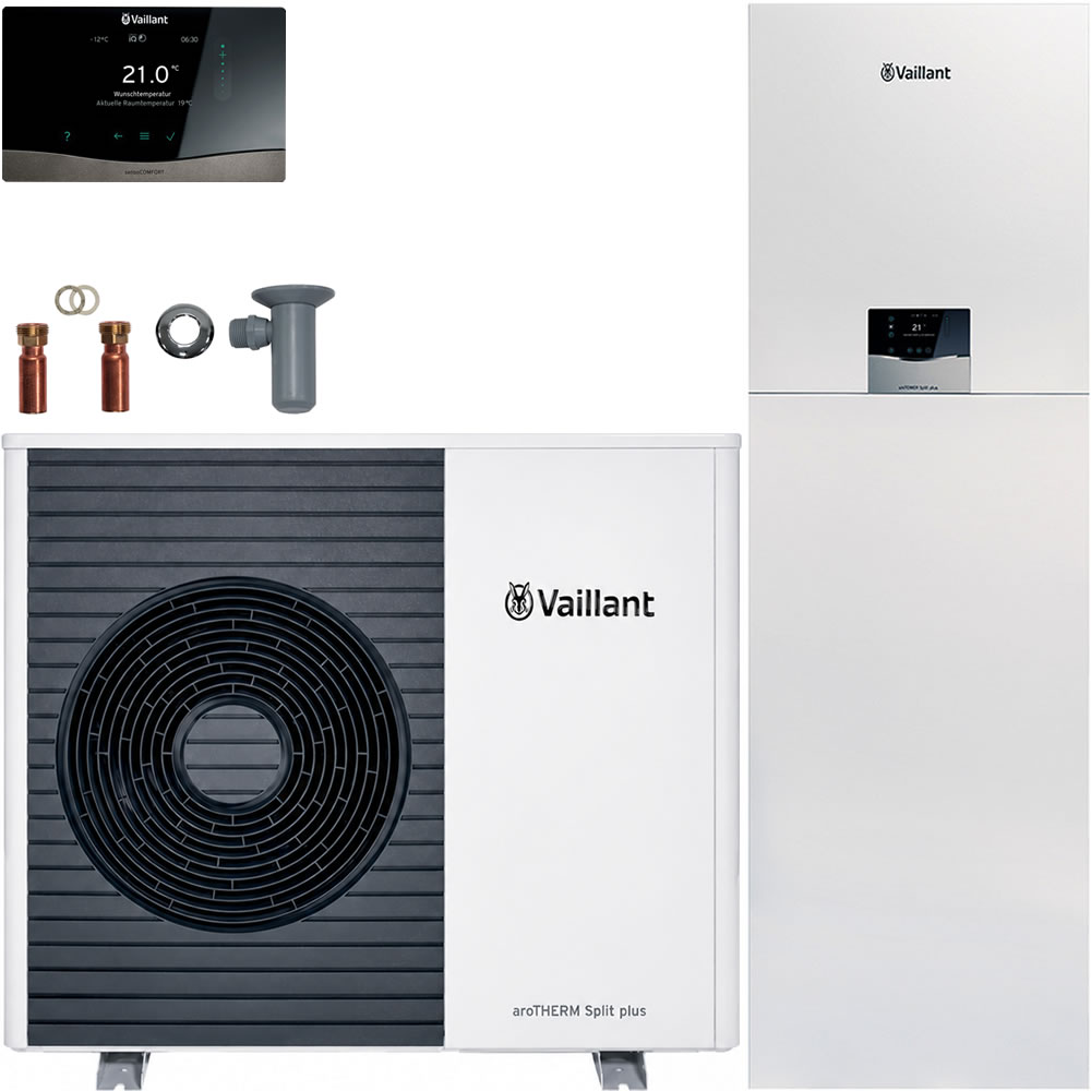 Vaillant Wärmepumpenpaket 4.0208 aroTHERM Split plus VWL 75/8.2 AS S2 mit uniTOWER Split plus VWL 78/8.2 IS, Regelung VRC 720/3 - 8000035241