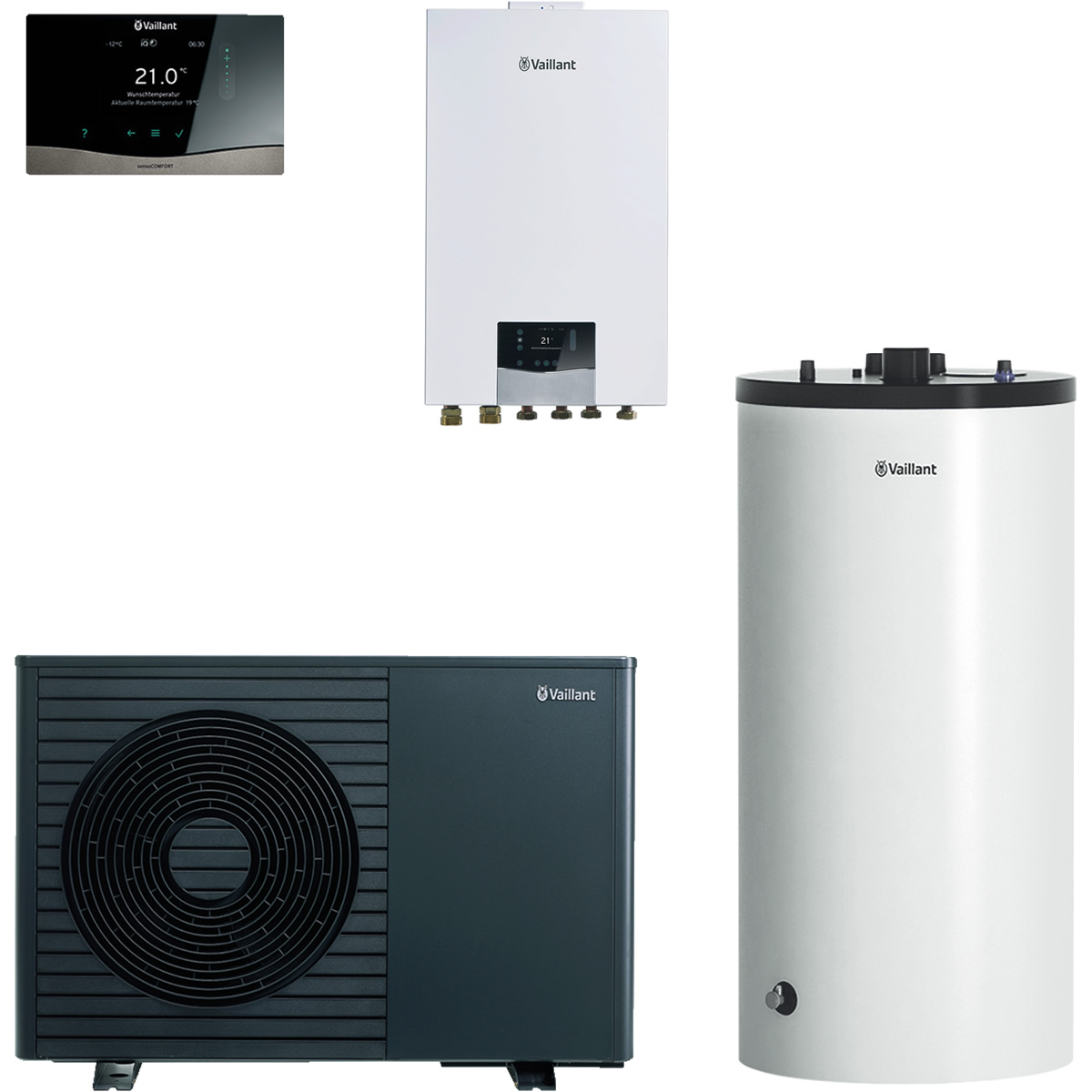 Vaillant Wärmepumpenpaket 4.3326 aroTHERM plus VWL 35/8.1 A mit Hydraulikstation, Speicher 200 l, Regelung VRC 720/3 - 8000044755