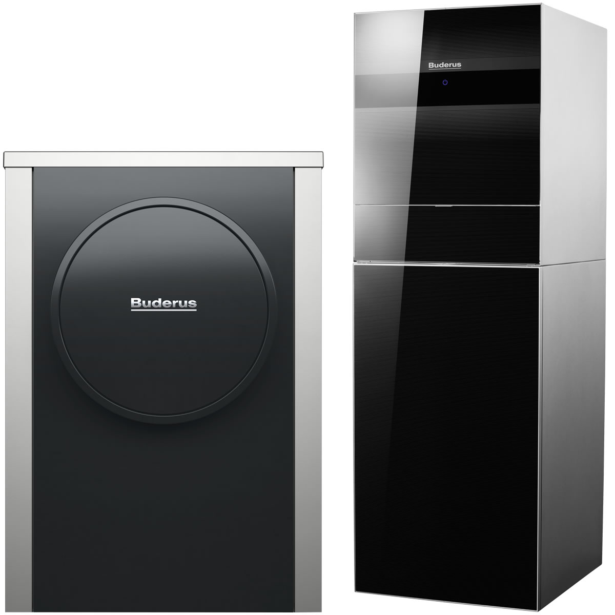 Buderus Luft-Wasser-Wärmepumpe Logatherm WLW196i.2-4 AR T190 S+ silent plus mit integriertem Warmwasserspeicher 190l, schwarz - 7739618626