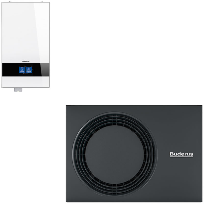 Buderus Luft-Wasser-Wärmepumpe Logaplus WLW186i-4 AR 12 E mit integriertem Heizstab, weiß - 7739624131
