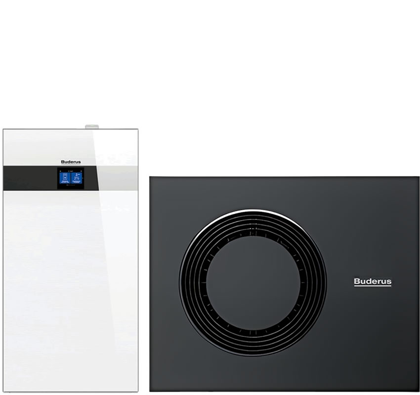 Buderus Luft-Wasser-Wärmepumpe Logaplus WLW186i-10 AR TP70 mit integriertem Pufferspeicher, weiß - 7739624150