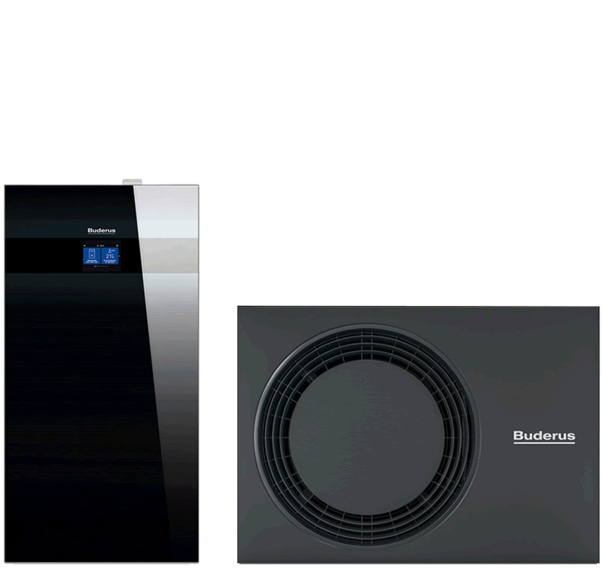 Buderus Luft-Wasser-Wärmepumpe Logaplus WLW186i-4 AR TP70 mit integriertem Pufferspeicher 70l, schwarz - 7739624134