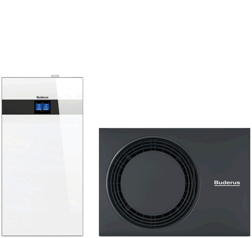 Buderus Luft-Wasser-Wärmepumpe Logaplus WLW186i-4 AR TP70 mit integriertem Pufferspeicher 70l, weiß - 7739624137