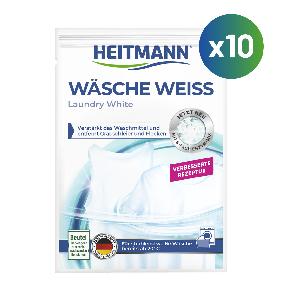 HEITMANN Wäsche Weiss 50 g, 10er Pack